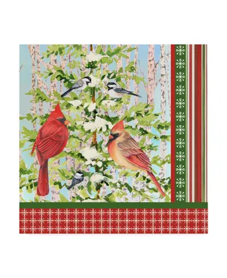 Jean Plout 'Christmas Birds 2' Canvas Art - 18" x 18"