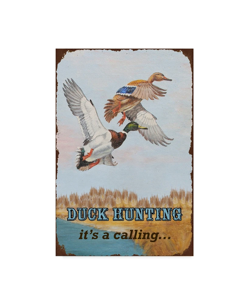 Jean Plout 'Duck Hunting Calling' Canvas Art - 22" x 32"