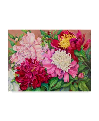 Joanne Porter 'Cheryls Peony Garden' Canvas Art - 24" x 32"