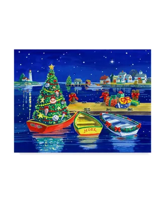 Geraldine Aikman 'Christmas Dock' Canvas Art - 32" x 24"