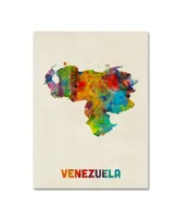 Michael Tompsett 'Venezuela Watercolor Map' Canvas Art - 24" x 32"