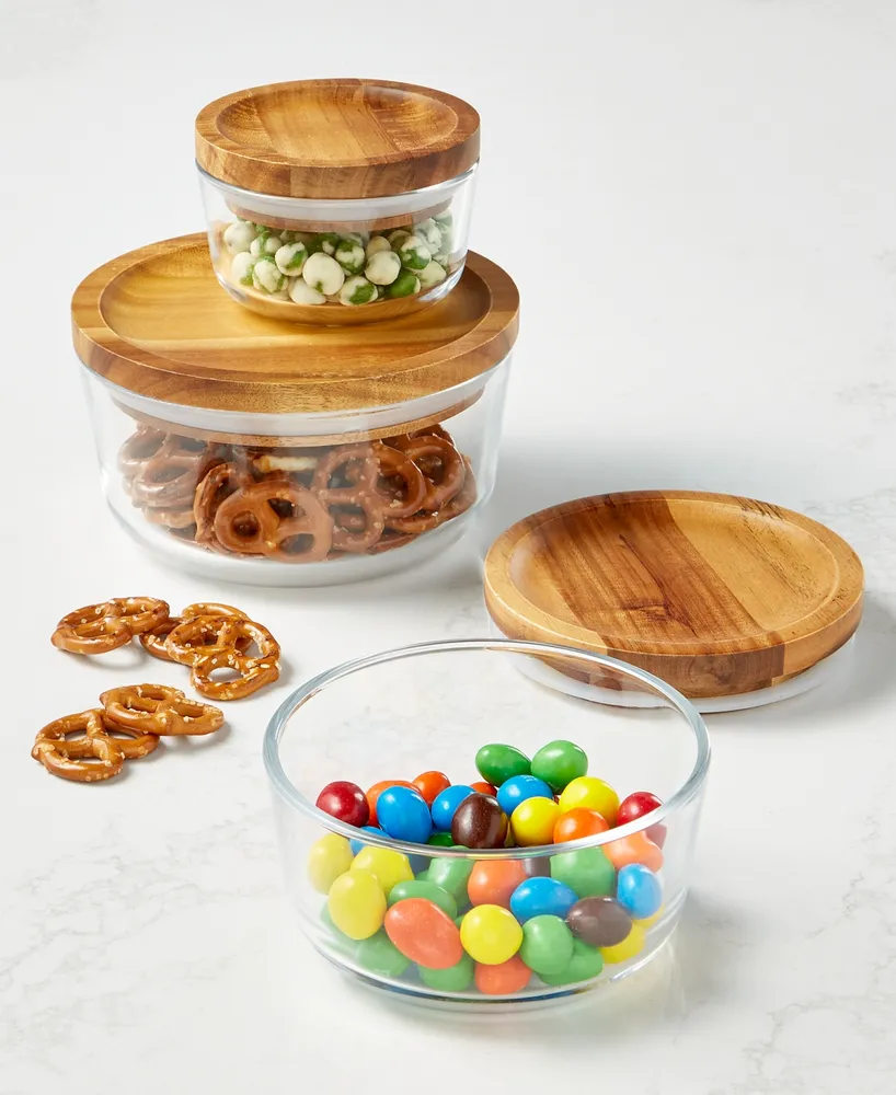 Pyrex 6-Pc. Storage Set with Wood Lids