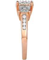 Diamond Princess Triple Halo Engagement Ring (3/4 ct. t.w.) 14k White, Yellow or Rose Gold