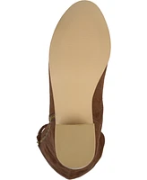 Journee Collection Women's Sanora Wide Calf Stacked Heel Mid Shaft Boots
