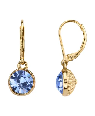 2028 14K Gold-Dipped Lt. Sapphire Blue Faceted Drop Earrings