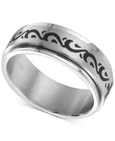 Men's Celtic Cross Band Stainless Steel & Black Ion-Plate