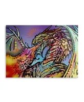 Dean Russo 'Dragon' Floating Brushed Aluminum Art - 22" x 16"