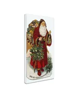 Vintage Apple Collection 'Christmas Stocking Santa' Canvas Art - 16" x 32"