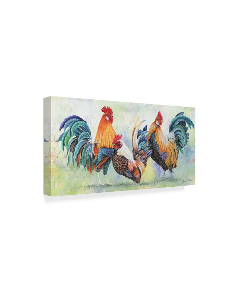 Jean Plout 'Watercolor Rooster' Canvas Art - 24" x 47"