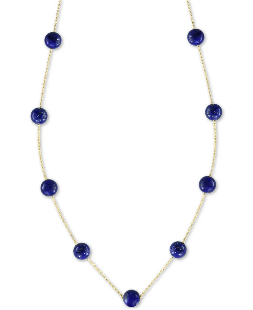 Effy Lapis Lazuli (6mm) 18" Statement Necklace 14k Gold (Also Onyx)