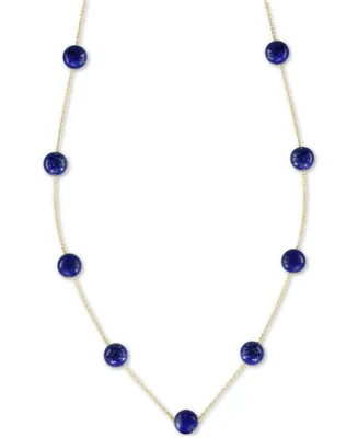 Effy Lapis Lazuli (6mm) 18" Statement Necklace 14k Gold (Also Onyx)