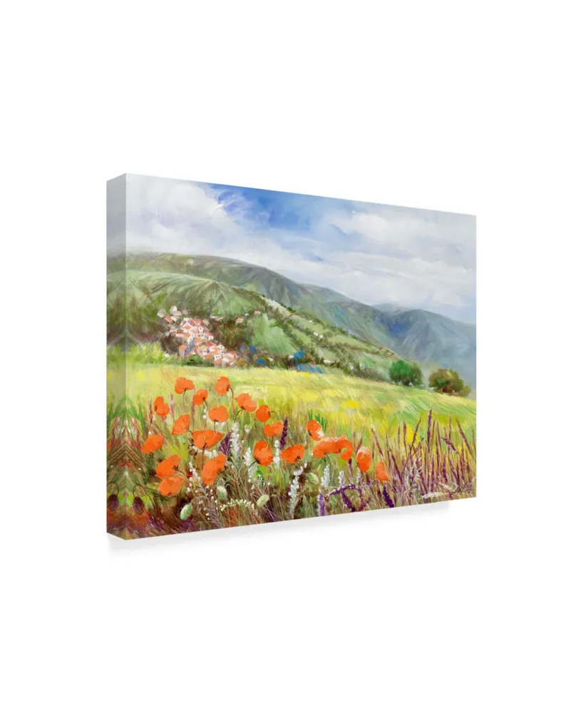 Li Bo 'Blooming Poppy 1' Canvas Art - 19" x 14"