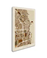 Michael Tompsett 'Chicago City Street Map' Canvas Art - 22" x 32"