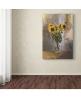 Lois Bryan 'Five Sunflowers' Canvas Art - 22" x 32"