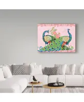 Jean Plout 'Peacock Parade Pink' Canvas Art - 14" x 19"