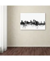 Michael Tompsett 'Sacramento Ca Skyline B&W' Canvas Art - 12" x 19"