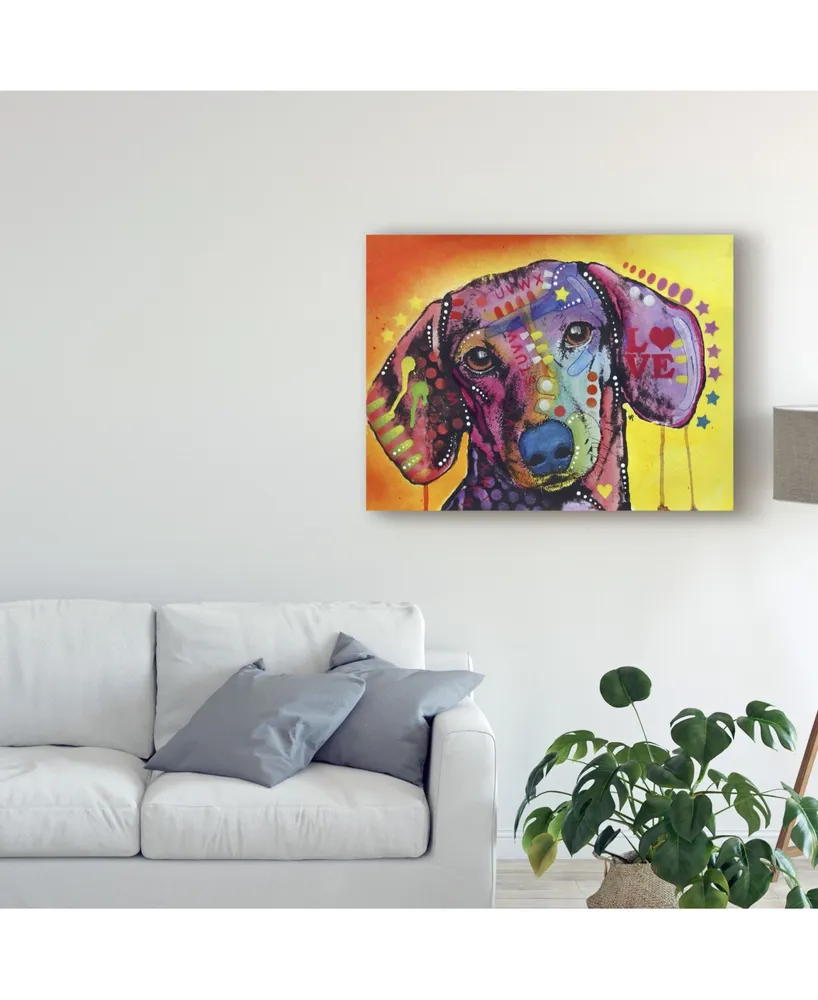 Dean Russo 'Tilt Dachshund Love' Canvas Art - 19" x 14"