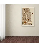 Michael Tompsett 'Chicago City Street Map' Canvas Art - 22" x 32"