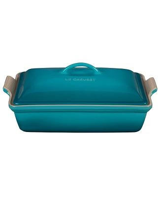 Le Creuset Caribbean Heritage Stoneware 12" x 9" Covered Rectangular Baking Dish