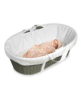 Badger Basket Unisex Wicker-Look Woven Baby Moses With Bedding