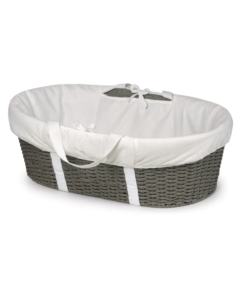 Badger Basket Unisex Wicker-Look Woven Baby Moses With Bedding