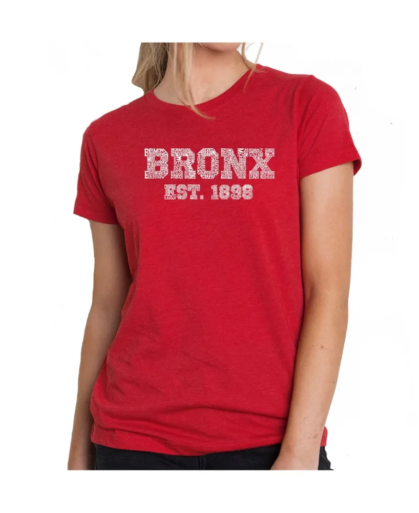 Women's Premium Word Art T-Shirt - Popular Bronx Neighborhoods