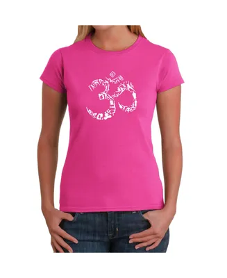 Women's Word Art T-Shirt - The Om Symbol Out of Yoga Poses