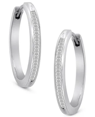 Diamond Hoop Earrings in Sterling Silver (1/ ct. t.w