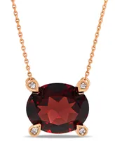 Garnet (3 ct. t.w.) and Diamond Accent 17" Necklace in 10k Rose Gold