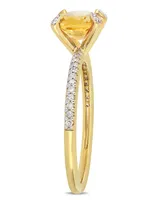 Citrine (1-5/8 ct.t.w.) and Diamond (1/10 Ring 10k Yellow Gold