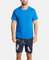 Nautica Men's Cotton Sailboat-Print Pajama Shorts