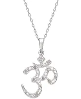 Diamond Om Pendant Necklace in Sterling Silver (1/10 ct. t.w.)