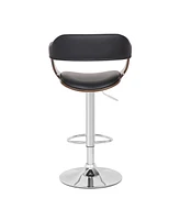 Ac Pacific Contemporary Swivel Adjustable Barstool with Padded Armrests