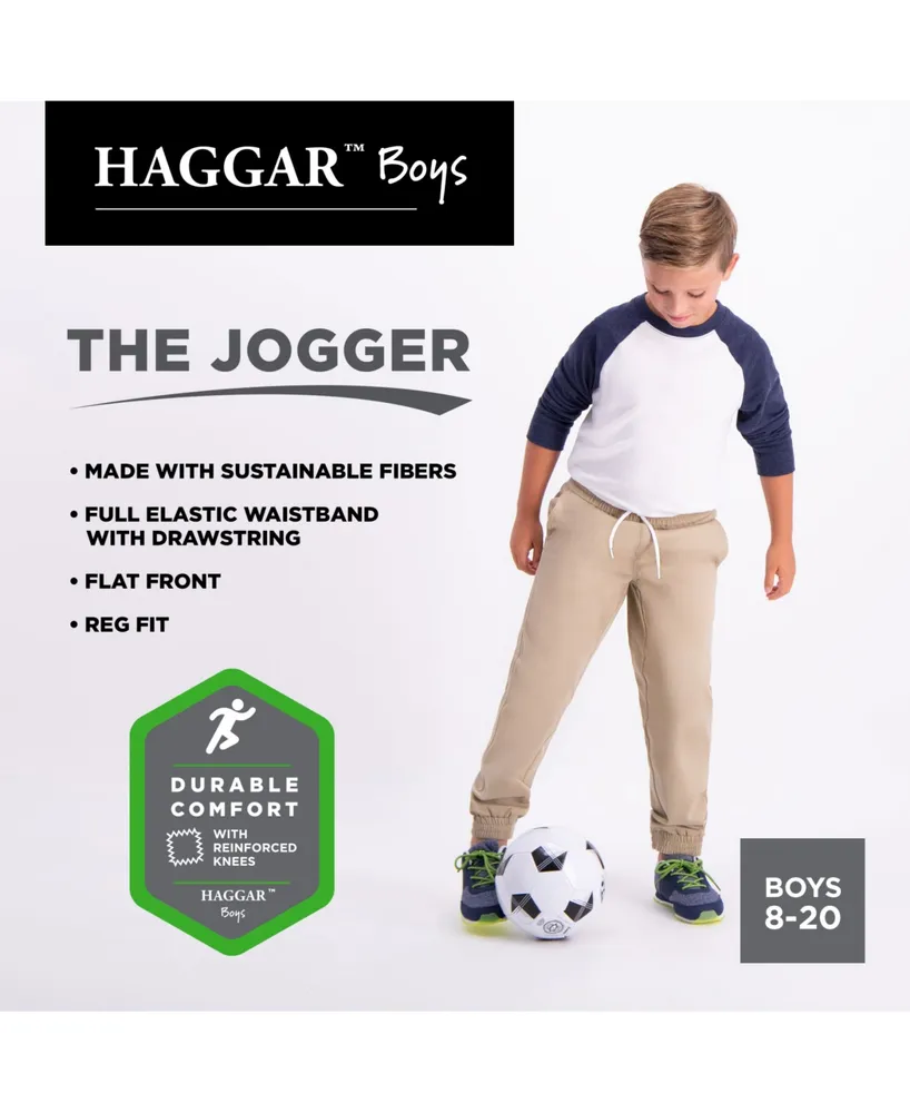 Haggar Husky Boys The Jogger, Reg Fit, Flat Front Pant
