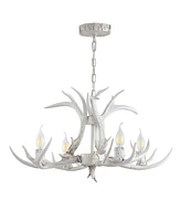 Jonathan Y Eldora 26" Adjustable Resin Antler 4-Light Led Chandelier