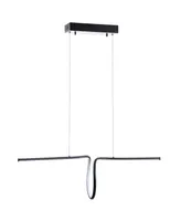 Jonathan Y Ali 34.5" Dimmable Adjustable Integrated Led Metal Linear Pendant