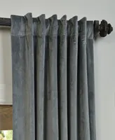 Half Price Drapes Natural Grey Signature Velvet Blackout Curtain