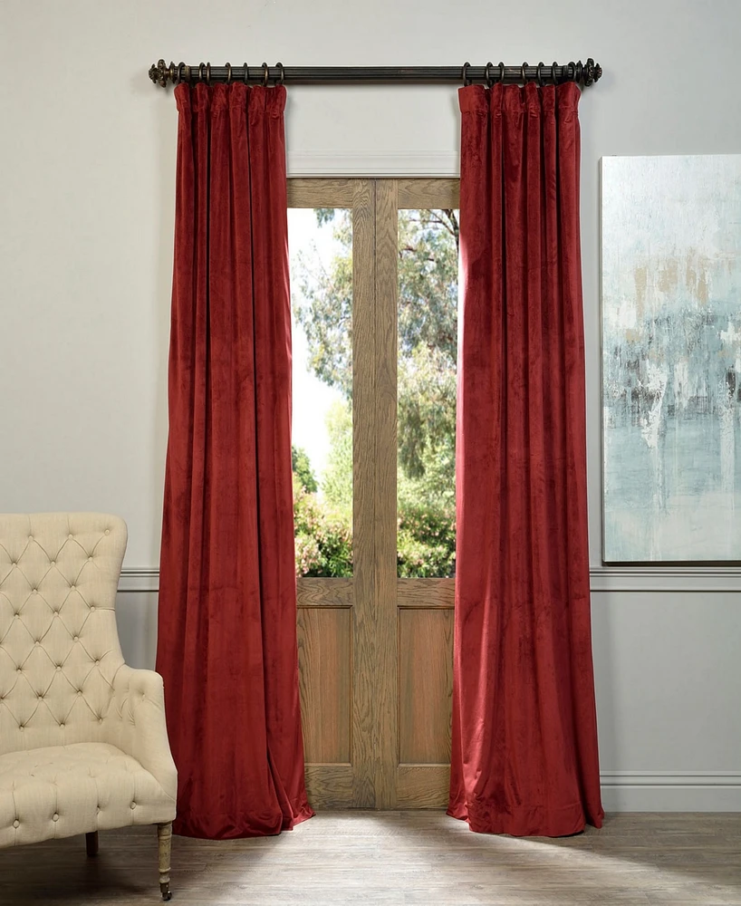 Half Price Drapes Burgundy Signature Velvet Blackout Curtain