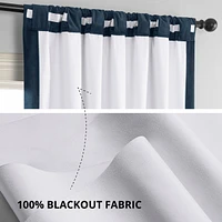 Half Price Drapes Midnight Blue Signature Velvet Blackout Curtain