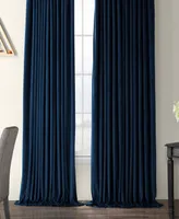 Half Price Drapes Midnight Blue Signature Extra Wide Velvet Blackout Curtain