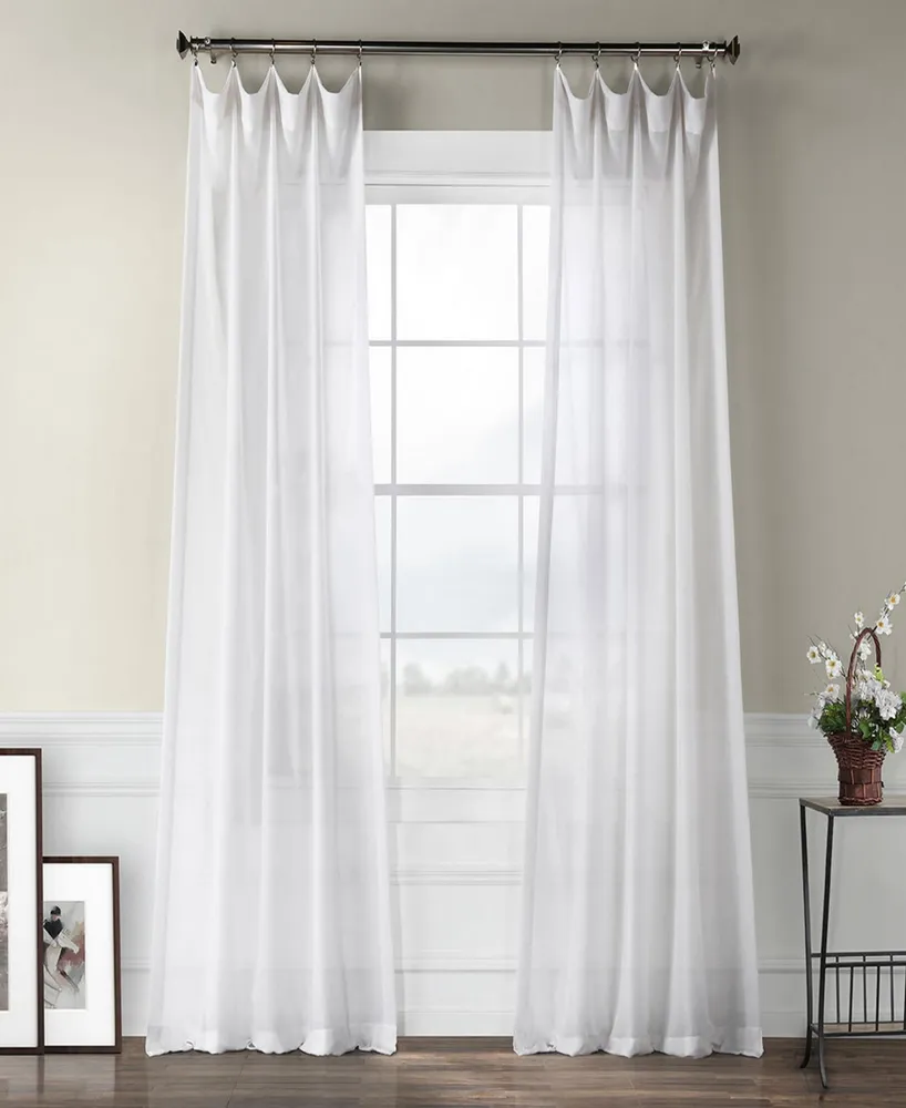 Half Price Drapes White Orchid Textured Faux Linen Sheer Curtain