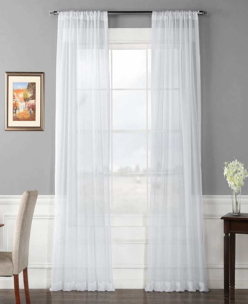 Half Price Drapes Solid White Sheer Curtain Pair (2 Panels