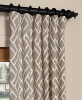 Half Price Drapes Martinique Taupe Geometric Printed Cotton Room Darkening Curtain