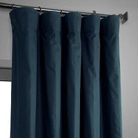 Half Price Drapes Polo Navy Solid Cotton Hotel Blackout Curtain