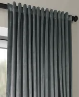 Half Price Drapes Gunmetal Grey Signature Extra Wide Velvet Blackout Curtain