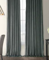 Half Price Drapes Gunmetal Grey Signature Extra Wide Velvet Blackout Curtain