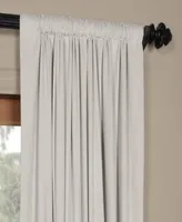 Half Price Drapes Reflection Grey Signature Velvet Blackout Curtain