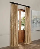 Half Price Drapes Magdelena Beige & Gold Damask Faux Silk Jacquard Room Darkening Curtain