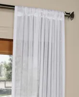 Half Price Drapes Aspen White Textured Faux Linen Sheer Curtain