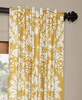 Half Price Drapes Lacuna Sun Floral Printed Cotton Room Darkening Curtain